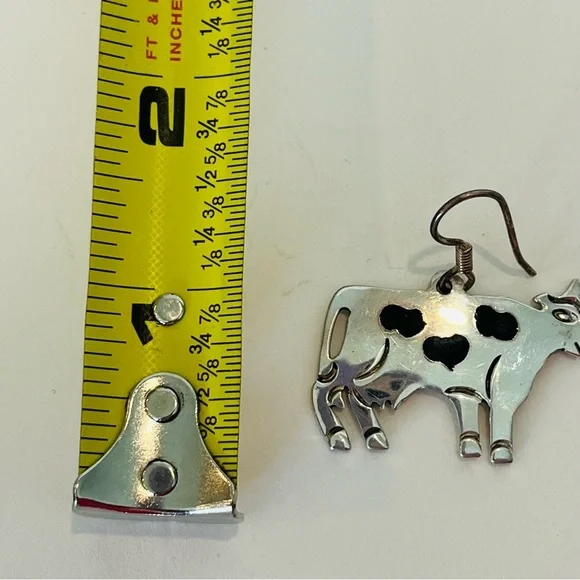 Sterling Silver Cow Earrings NWOT - Picture 4 of 4